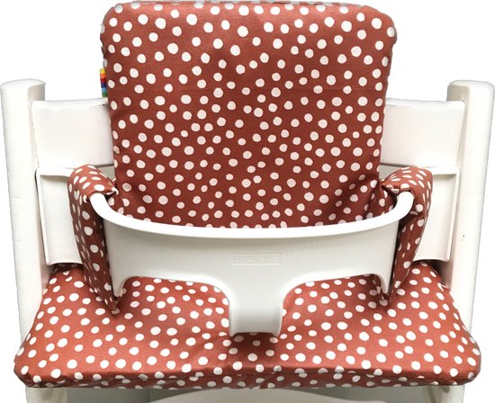 Gecoate kussenset voor de Tripp Trapp kinderstoel van Stokke -Stippen roestbruin - eenvoudig schoon te vegen - comfortabel - duurzaam van Stokke