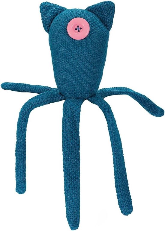 Gehaakte Octopus Pop - Knuffel Octopus - Cadeau voor Fans - Met één oog - 23 cm hoog - Turkoois van Merkloos