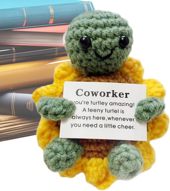 Gehaakte Schildpad - Pluche Speelgoed - Motiverend Cadeau - Handgemaakt Ontwerp - 10 cm Hoog - Uniek
