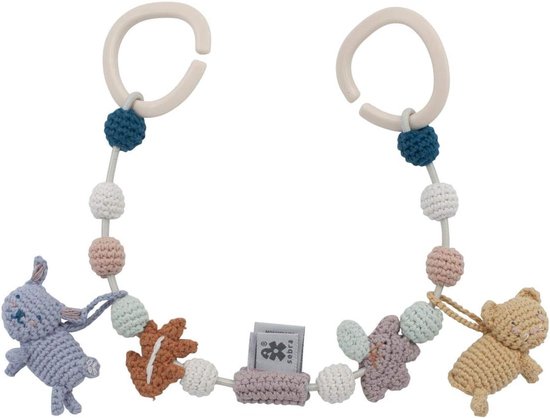 Gehaakte Wagenspanner - Kinderwagenhanger Speelketting - Baby Entertainment - Zintuiglijke Stimulatie - 53 cm Lengte