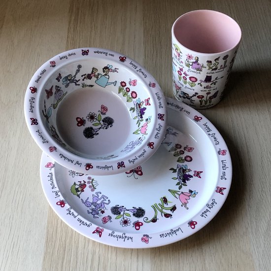 Geheime tuin kinder servies set melamine (bord + kom + beker) - Tyrrell Katz van Tyrrell Katz