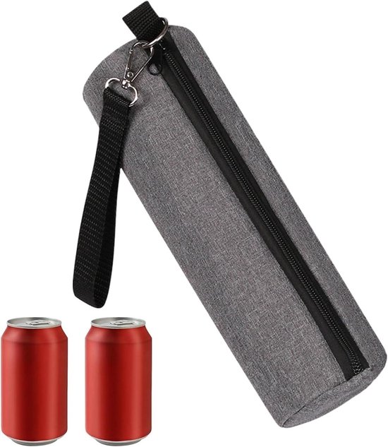 Geïsoleerde Cooler Sleeve - Flessenkoeler Tas - Dranken Koel Houden - Dubbele Fles Opslag - 25 x 8 cm - Grijs