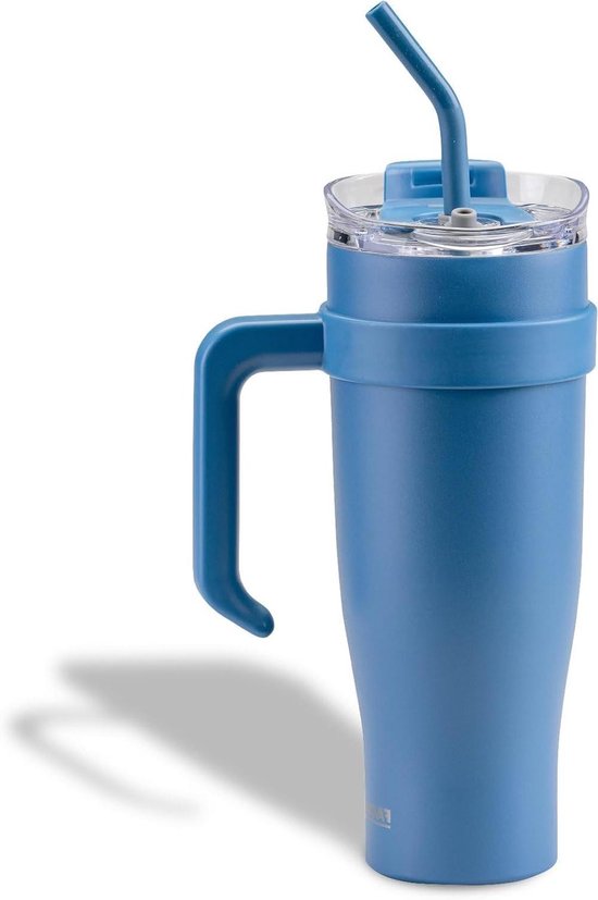 Geïsoleerde Drinkbeker XXL - Thermosbeker Koude Dranken - Dranken Koel Houden - Dubbelwandige Isolatie - 1200 ml - Blauw