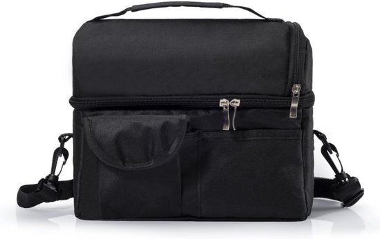 Geïsoleerde Koeltas - Lunchtas IJsbox - Eten Vers Houden - Dubbele Laag Isolatie - 8 Liter - Zwart