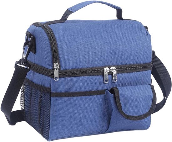 Geïsoleerde Koeltas - Thermische Lunchtas - Voedsel Vers Houden - Dubbellaags Isolatie - 8 Liter - Blauw