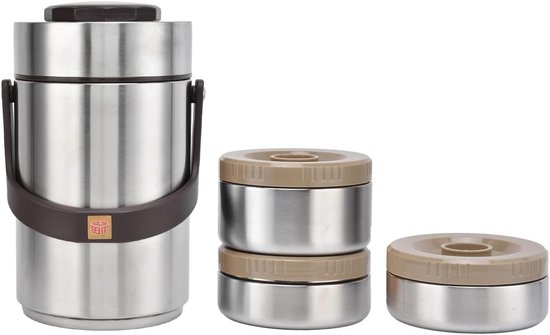 Geïsoleerde lunchbox - Voedselcontainer thermos - Maaltijden meenemen - Vacuüm isolatie technologie - 2.3 liter - Roestvrij staal