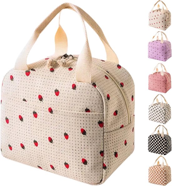 Geïsoleerde Lunchtas Dames - Herbruikbare, Grote Koeltas met Vakken voor Werk, Strand en Picknick