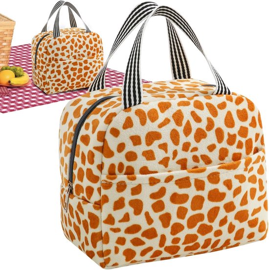Geïsoleerde Lunchtas - Koeltas Lunchbox - Picknick Werk Reizen - Vierlaags Thermisch - 24x15x21 cm - Luipaard Print