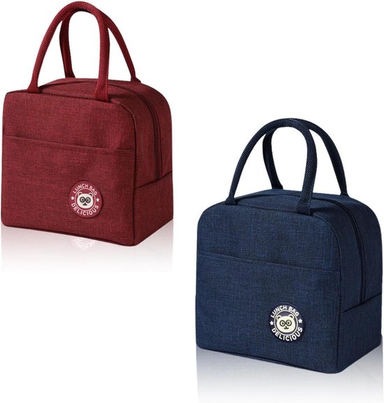 Geïsoleerde Lunchtas - Koeltas - Picknick School Kantoor - Dubbele Handgrepen - 7 Liter - Blauw