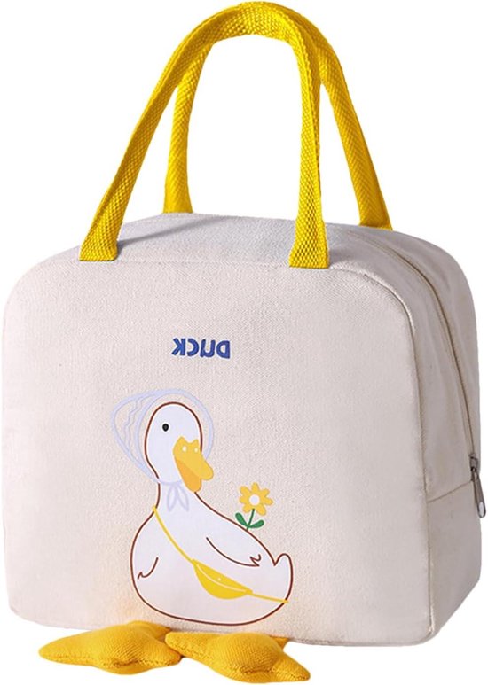Geïsoleerde lunchtas - Stijlvolle lunchbox - Lunch meenemen - Lekvrij en warmhoudend - 25x22x6 cm - Beige