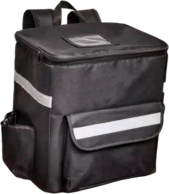 Geïsoleerde Pizzatas - Thermische Rugzak - Voedsel Bezorgen - Grote Capaciteit - 35x25x40 cm - Zwart