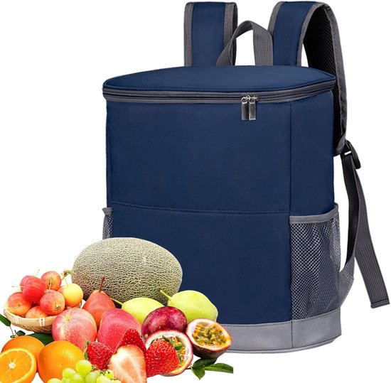 Geïsoleerde Rugzak - Koeltas Lunchtas - Picknick en Reizen - Lekvrij Ontwerp - Ruime Capaciteit - Blauw