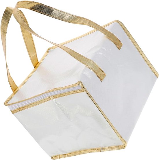 Geïsoleerde Warmhoudtas - Voedsel Isolatiezak - Afhaalmaaltijden Vervoeren - Waterdicht en Lekvrij - 37x37x21 cm - Wit