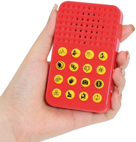 Geluidseffectenmachine - Cadeaus voor jongens - 16 hilarische geluiden - Grappig cadeau voor jongens - Cadeau voor jongens van 6, 7, 8, 9 en 10 jaar - Leuk speelgoed voor jongens van 8-13 jaar - Coole gadgets voor tieners - Rood van Merkloos