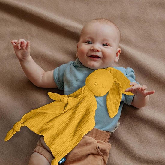 Generico Veiligheidsdeken voor jongens en meisjes, veiligheidsdeken voor kleine kinderen, veilige en veilige pluche dierendeken konijnen als cadeau, rustgevende handdoek