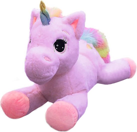 Georgie Porgy Pluche Eenhoorn Peuter Pluizig Knuffel Unicorn, Zacht Dierenspeelgoed Voor Verjaardagscadeau Voor Kinderen (15 inch Paars)