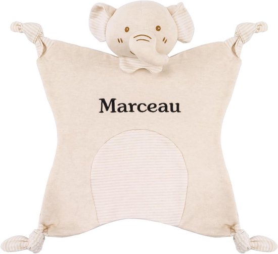 Gepersonaliseerde Baby Deken met Naam voor Pasgeborenen - Knuffeldoek en Knisper Speeltje van Merkloos