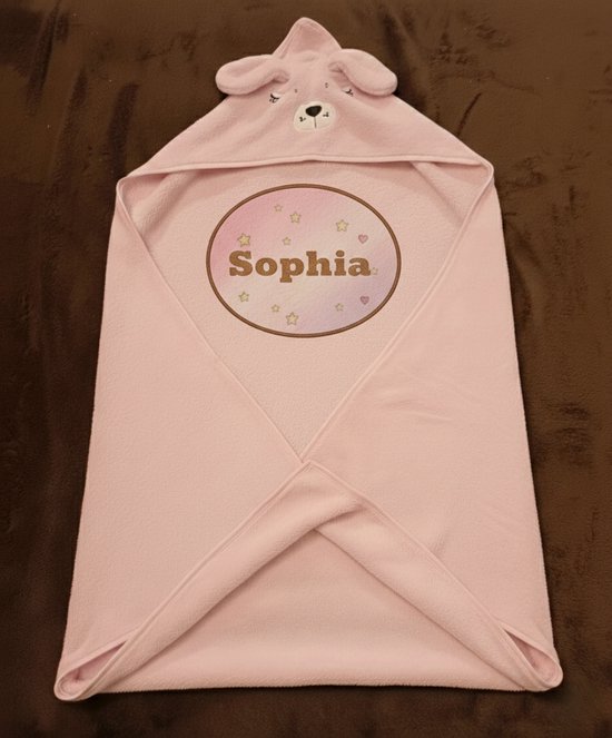 Gepersonaliseerde Baby Handdoek met Capuchon met Eigen Foto/Naam/Tekst - Roze Badcape - Uniek Kraamcadeau Capuchonhanddoek van Merkloos