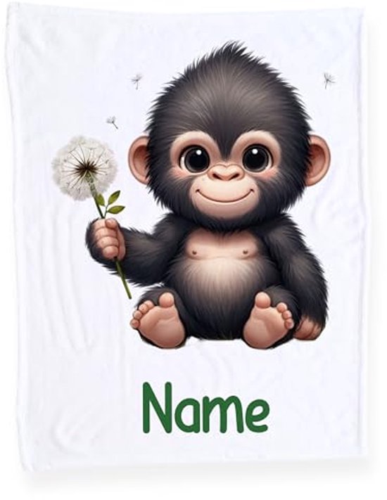 Gepersonaliseerde Babydeken met Diermotief - Een Uniek Cadeau voor Geboorte en Doop van Bulbby