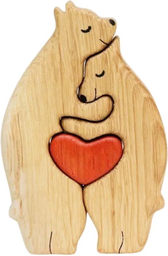 Gepersonaliseerde beren familie - geboorte - kraam cadeau - puzzel - 2 beren van Merkloos