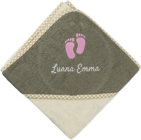 Gepersonaliseerde Capuchonhanddoek met Naam en Motief - 140x140 cm - Zacht Katoen voor Baby's en Kinderen