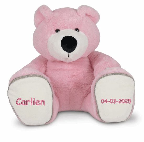 Gepersonaliseerde geboortebeer met geborduurde naam en datum van Merkloos