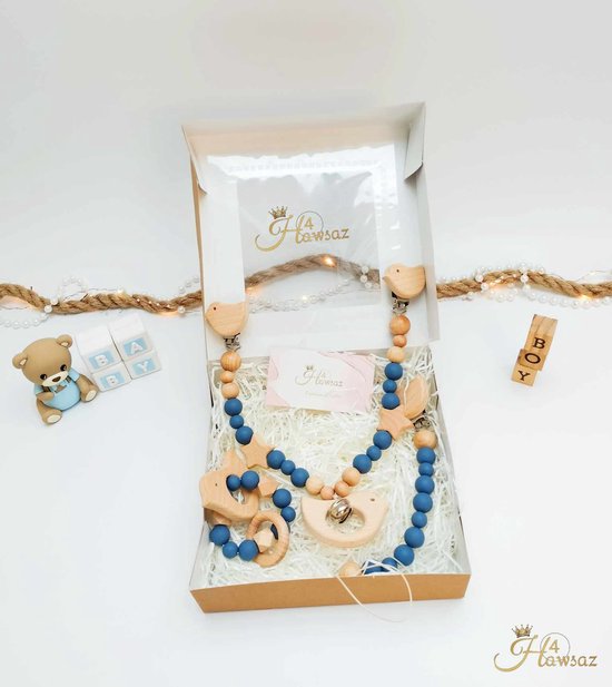 Gepersonaliseerde kraamcadeaus - Hawsaz.nl cadeau - Luxe cadeau - Wagenspanner - Speenkoord - Bijtring - Geboortecadeau - babyshower - Babyset - Unisex - Babykado - Genderneutraal baby cadeau - Babyspeelgoed - Baby slapen van Hawsaz.nl