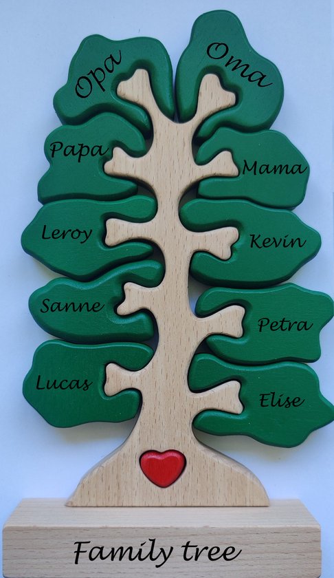 Gepersonaliseerde Stamboom puzzel 10 namen - geboorte - kraam cadeau - Vaderdagcadeau - moederdagcadeau - Babygeschenkset van YAERTIJ