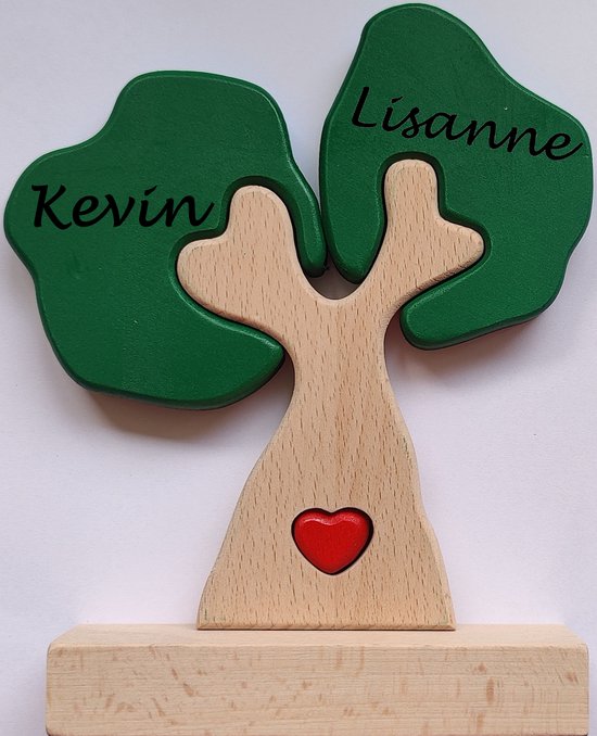Gepersonaliseerde Stamboom puzzel 2 namen - geboorte - kraam cadeau - Vaderdagcadeau - moederdagcadeau van Merkloos