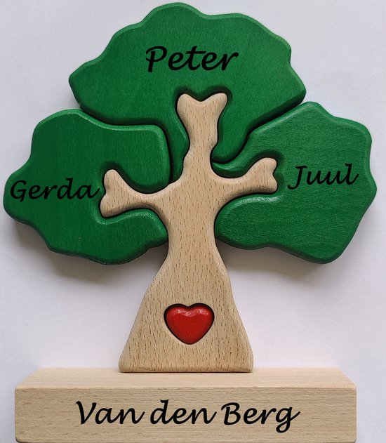 Gepersonaliseerde Stamboom puzzel 3 namen - geboorte - kraam cadeau - Vaderdagcadeau - moederdagcadeau - Babygeschenkset van Merkloos