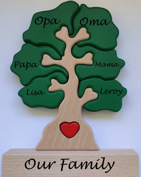 Gepersonaliseerde Stamboom puzzel 6 namen - geboorte - kraam cadeau - Vaderdagcadeau - moederdagcadeau - Babygeschenkset van CadeauKoning.