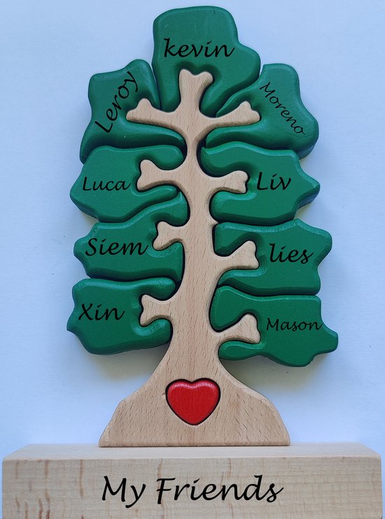 Gepersonaliseerde Stamboom puzzel 9 namen - geboorte - kraam cadeau - Vaderdagcadeau - moederdagcadeau - Babygeschenkset van LAYOBILE