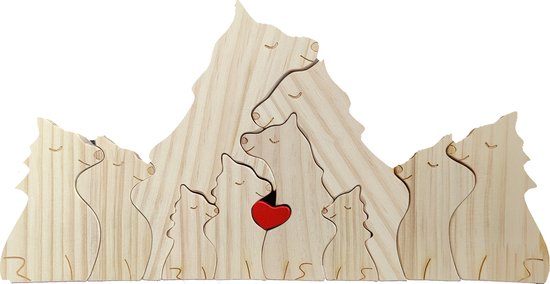 Gepersonaliseerde wolven roedel - 10 wolven - geboorte - kraam cadeau - puzzel - honden familie van Loveliest Creatures