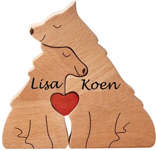 Gepersonaliseerde wolven roedel - 2 wolven - geboorte - kraam cadeau - puzzel - honden familie van Merkloos