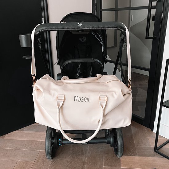 Gepersonaliseerde XL luiertas beige - Babytas van Nanabeebi