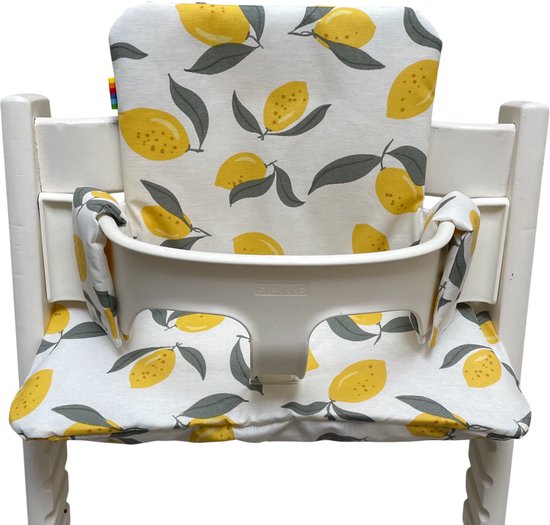 Geplastificeerd kussenset voor de Tripp Trapp kinderstoel van Stokke - Citroen- eenvoudig schoon te vegen - comfortabel - duurzaam