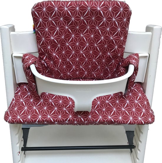Geplastificeerd kussenset voor de Tripp Trapp kinderstoel van Stokke - Grafische ster roodbruin [duurzaam] - [makkelijk schoon te vegen] - [comfortabel] van Stokke