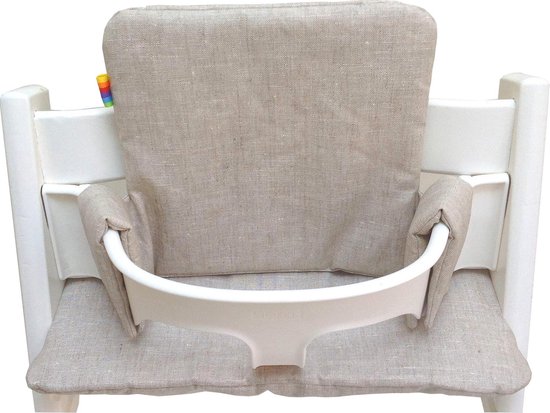Geplastificeerd kussenset voor de Tripp Trapp kinderstoel van Stokke - Linnen zand - eenvoudig schoon te vegen - comfortabel - duurzaam