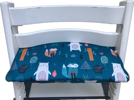 Geplastificeerd zitkussen voor de Tripp Trapp kinderstoel van Stokke - Forest Petrol van Stokke