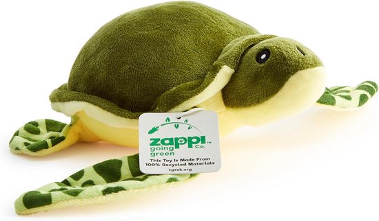 Gerecyclede Knuffel - Zeeschildpad Speelgoed - Spelen en Leren - 100% Gerecyclede Vulling - 30cm Breed - Groen