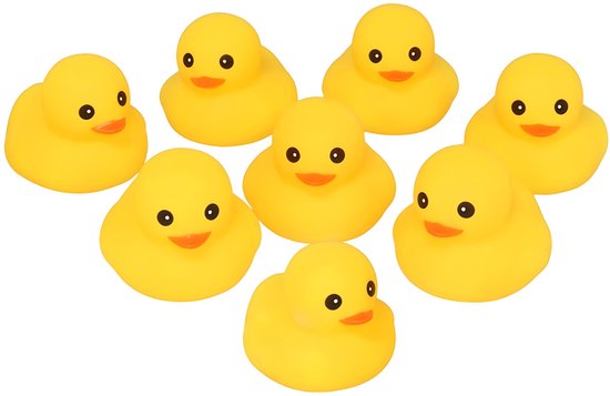 Gerimport Duckies Badeendjes - geel - 4 x 5 cm - bad eendjes race - eendje voor in bad