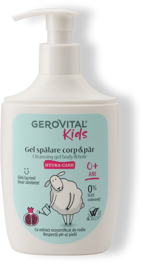 Gerovital Kids Hydra-Care Baby Wasgel 2-in-1 - Lichaam & Haar - Zonder Tranenen - Hydraterende Baby Shampoo & Douchegel - Met Panthenol & Granaatappelextract - 300 ml