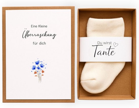 Geschenkdoos voor zwangerschapsaankondiging - Je wordt tante - Gepersonaliseerde verrassing met babysokken - Liefdevolle aankondiging voor familie van Merkloos