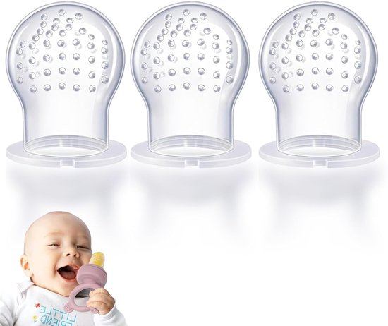 Geschikt voor Siliconen Vervangzakje Babyfopspeen Fruitvoer Feeder Geschikt voor Haakaa/NatureBond/POIKSHARK/WeeSprout, Fruit Feeder Vervangingsfopspeen (L-maat 3 stuks)