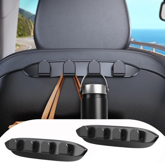 Geschikt voor Tesla Model Y (Juniper) Model 3 (Highland) Accessoires 2026 2025 2024 2023 2022 2021 2-pack autostoelhaken, portemonneehanger Autostoelrugleuningorganizer voor tassen, handtassen, rugzakken, supermarkten