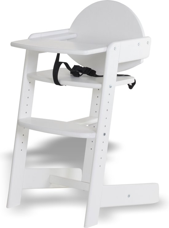 Geuther Filou - Houten Kinderstoel - Kinderzetel - Baby Eetstoel voor aan Tafel - Kinderstoeltje voor peuter - 3-punts gordels - Hoge babystoel - Wit van Geuther
