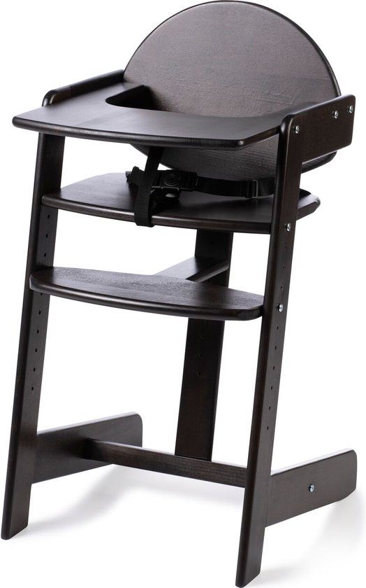 Geuther Filou - Houten Kinderstoel - Kinderzetel - Baby Eetstoel voor aan Tafel - Kinderstoeltje voor peuter - 3-punts gordels - Hoge babystoel - Zwart van Geuther