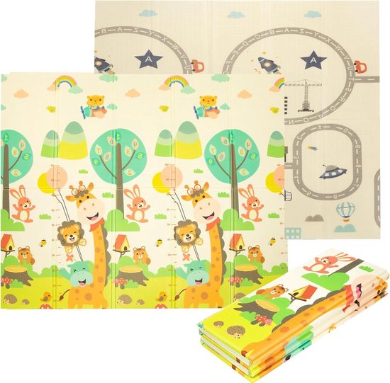 Gevoerde opvouwbare babymat van EVA-schuim - 18 / 15 x 2 m - kindertapijt - klein - 15 m van Kikidoo