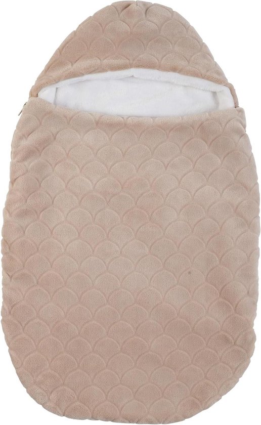 Gevoerde Voetenzak - Baby Buitendeken - Veilig Vervoer - Zacht Lapidou Materiaal - 70 x 44 cm - Beige Wit