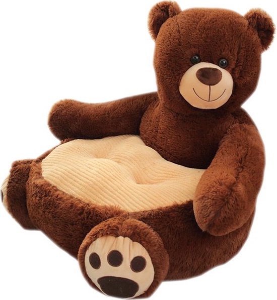 Gevulde dierenbank stoel voor kinderen- Kinderstoel -Kraamcadeau -Kindersofa -Peuterstoeltje -schattig-donker bear van Merkloos